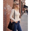 image:imageStelle Womens Long Sleeve Henley T Shirts Button Ribbed Knit Loose Fit Basic Tops Fall Fashion OutfitsBeige