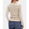 image:imageStelle Womens Long Sleeve Henley T Shirts Button Ribbed Knit Loose Fit Basic Tops Fall Fashion OutfitsBeige