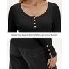 image:imageStelle Womens Long Sleeve Henley T Shirts Button Ribbed Knit Loose Fit Basic Tops Fall Fashion OutfitsBlack