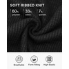 image:imageStelle Womens Long Sleeve Henley T Shirts Button Ribbed Knit Loose Fit Basic Tops Fall Fashion OutfitsBlack