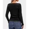 image:imageStelle Womens Long Sleeve Henley T Shirts Button Ribbed Knit Loose Fit Basic Tops Fall Fashion OutfitsBlack