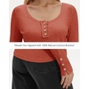 image:imageStelle Womens Long Sleeve Henley T Shirts Button Ribbed Knit Loose Fit Basic Tops Fall Fashion OutfitsBurnt Orange
