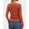 image:imageStelle Womens Long Sleeve Henley T Shirts Button Ribbed Knit Loose Fit Basic Tops Fall Fashion OutfitsBurnt Orange