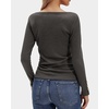 image:imageStelle Womens Long Sleeve Henley T Shirts Button Ribbed Knit Loose Fit Basic Tops Fall Fashion OutfitsCharcoal