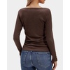 image:imageStelle Womens Long Sleeve Henley T Shirts Button Ribbed Knit Loose Fit Basic Tops Fall Fashion OutfitsCoffee