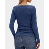 image:imageStelle Womens Long Sleeve Henley T Shirts Button Ribbed Knit Loose Fit Basic Tops Fall Fashion OutfitsDenim