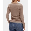 image:imageStelle Womens Long Sleeve Henley T Shirts Button Ribbed Knit Loose Fit Basic Tops Fall Fashion OutfitsLatte