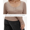 image:imageStelle Womens Long Sleeve Henley T Shirts Button Ribbed Knit Loose Fit Basic Tops Fall Fashion OutfitsLatte