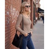 image:imageStelle Womens Long Sleeve Henley T Shirts Button Ribbed Knit Loose Fit Basic Tops Fall Fashion OutfitsLatte