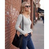 image:imageStelle Womens Long Sleeve Henley T Shirts Button Ribbed Knit Loose Fit Basic Tops Fall Fashion OutfitsLight Grey