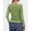 image:imageStelle Womens Long Sleeve Henley T Shirts Button Ribbed Knit Loose Fit Basic Tops Fall Fashion OutfitsMoss