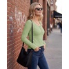 image:imageStelle Womens Long Sleeve Henley T Shirts Button Ribbed Knit Loose Fit Basic Tops Fall Fashion OutfitsMoss