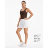 image:imageStelle Womens Ribbed Tank Tops Seamless Padded Workout Crop Top Sleeveless Square Neck Cami Basic ShirtsCocoa