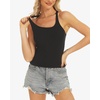 image:imageStelle Womens Sleeveless Tank Tops Scoop Neck Ribbed Racerback Camisole Tops for Workout CasualBlack