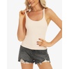 image:imageStelle Womens Sleeveless Tank Tops Scoop Neck Ribbed Racerback Camisole Tops for Workout CasualVanilla
