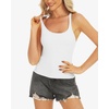 image:imageStelle Womens Sleeveless Tank Tops Scoop Neck Ribbed Racerback Camisole Tops for Workout CasualWhite