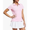 image:imageStelle Womens V Neck Golf Polo Shirts UPF 50 Short Sleeve Tennis Shirt Collared Workout Tops Quick DryCherry Blossom