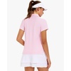 image:imageStelle Womens V Neck Golf Polo Shirts UPF 50 Short Sleeve Tennis Shirt Collared Workout Tops Quick DryCherry Blossom