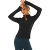 image:imageStelle Womens Zip Up Jackets Lightweight Athletic Running Jacket Workout Slim Fit Yoga Track Clothes with Thumb HolesBlack