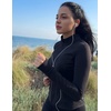 image:imageStelle Womens Zip Up Jackets Lightweight Athletic Running Jacket Workout Slim Fit Yoga Track Clothes with Thumb HolesBlack