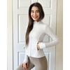 image:imageStelle Womens Zip Up Jackets Lightweight Athletic Running Jacket Workout Slim Fit Yoga Track Clothes with Thumb HolesChalk