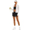 image:imageStelle Womens Zip Up Jackets Lightweight Athletic Running Jacket Workout Slim Fit Yoga Track Clothes with Thumb HolesChalk