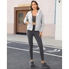 image:imageStelle Zip Up Hoodies for Women Fleece Crop Jackets Long Sleeve Hooded Sweatshirts with Pockets Casual CoatLight Grey