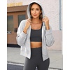 image:imageStelle Zip Up Hoodies for Women Fleece Crop Jackets Long Sleeve Hooded Sweatshirts with Pockets Casual CoatLight Grey