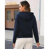 image:imageStelle Zip Up Hoodies for Women Fleece Crop Jackets Long Sleeve Hooded Sweatshirts with Pockets Casual CoatNavy