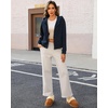 image:imageStelle Zip Up Hoodies for Women Fleece Crop Jackets Long Sleeve Hooded Sweatshirts with Pockets Casual CoatNavy