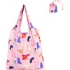 image:imageStelle Lightweight Reusable Grocery Bag with Handles Ripstop Nylon Foldable Tote Shopping Bags for Travel and GroceriesPuppy Paradepink