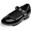 image:imageStelle Tap Shoes for Toddler Girls Scallop Trim  Elegant scalloped designHidden hookandloop closureStrap with faux buckleMary Jane styleCushioned comfortBlack