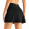 image:imageStelle Women Tennis Skirt Athletic Skort High Waisted Golf Inner Shorts with Pockets Running Sports PickleballBlack