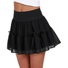 image:imageStelle Womens High Waist Athletic Skorts Flowy Mini Cake Skirt Casual Skorts with Shorts PocketBlack