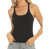 image:imageStelle Womens Sleeveless Tank Tops Scoop Neck Ribbed Racerback Camisole Tops for Workout CasualBlack