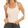 image:imageStelle Womens Sleeveless Tank Tops Scoop Neck Ribbed Racerback Camisole Tops for Workout CasualVanilla