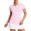image:imageStelle Womens V Neck Golf Polo Shirts UPF 50 Short Sleeve Tennis Shirt Collared Workout Tops Quick DryCherry Blossom