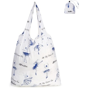 image:imageStelle Lightweight Reusable Grocery Bag with Handles Ripstop Nylon Foldable Tote Shopping Bags for Travel and GroceriesBallerina