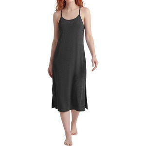 image:imageStelle Nightgowns for Women Racerback Sleeveless Pajama Dress Spaghetti Strap Sleepwear NightshirtCharcoal