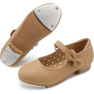 image:imageStelle Tap Shoes for Toddler Girls Bow Mary Jane Dance Shoes  Decorative bow detailSteel toe heel tapsCushioned insolePadded heel collarBeginner tap danceTan