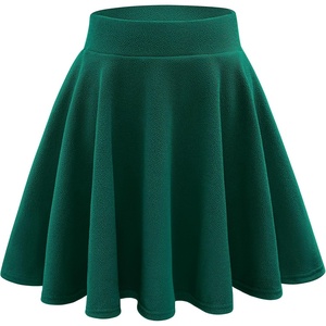 image:imageStelle Womens Casual Skort with Shorts Basic Versatile Stretchy Flared Pleated Skater Mini SkirtsGreen