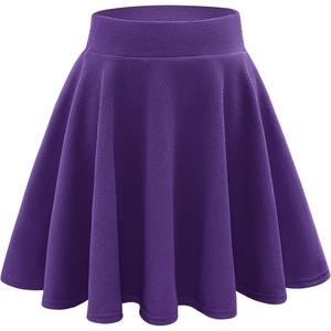 image:imageStelle Womens Casual Skort with Shorts Basic Versatile Stretchy Flared Pleated Skater Mini SkirtsPurple