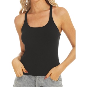 image:imageStelle Womens Sleeveless Tank Tops Scoop Neck Ribbed Racerback Camisole Tops for Workout CasualBlack