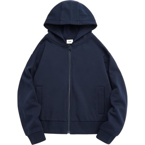 image:imageStelle Zip Up Hoodies for Women Fleece Crop Jackets Long Sleeve Hooded Sweatshirts with Pockets Casual CoatNavy