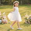 image:imageStelle Dress Shoes for Girls Rhinestone Bow Low Heels for Wedding Party  Flower Girl Sparkling bow detail Cushioned insole Flexible outsole School events Dressup Comfortable fitWhite