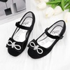 image:imageStelle Dress Shoes for Girls Rhinestone Bow Low Heels for Wedding Party  Flower Girl Sparkling bow detail Cushioned insole Flexible outsole School events Dressup Comfortable fitBlackvelvet