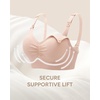 image:imageStelle Nursing Bras Maternity Bra for Breastfeeding Pregnancy Wireless Bralette with Pads Extenders amp Clips1 Pack Almond