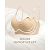 image:imageStelle Nursing Bras Maternity Bra for Breastfeeding Pregnancy Wireless Bralette with Pads Extenders amp ClipsBlackblackbeige