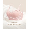 image:imageStelle Nursing Bras Maternity Bra for Breastfeeding Pregnancy Wireless Bralette with Pads Extenders amp ClipsBlackgrayrose Pink