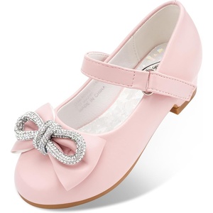 image:imageStelle Dress Shoes for Girls Rhinestone Bow Low Heels for Wedding Party  Flower Girl Sparkling bow detail Cushioned insole Flexible outsole School events Dressup Comfortable fitPink